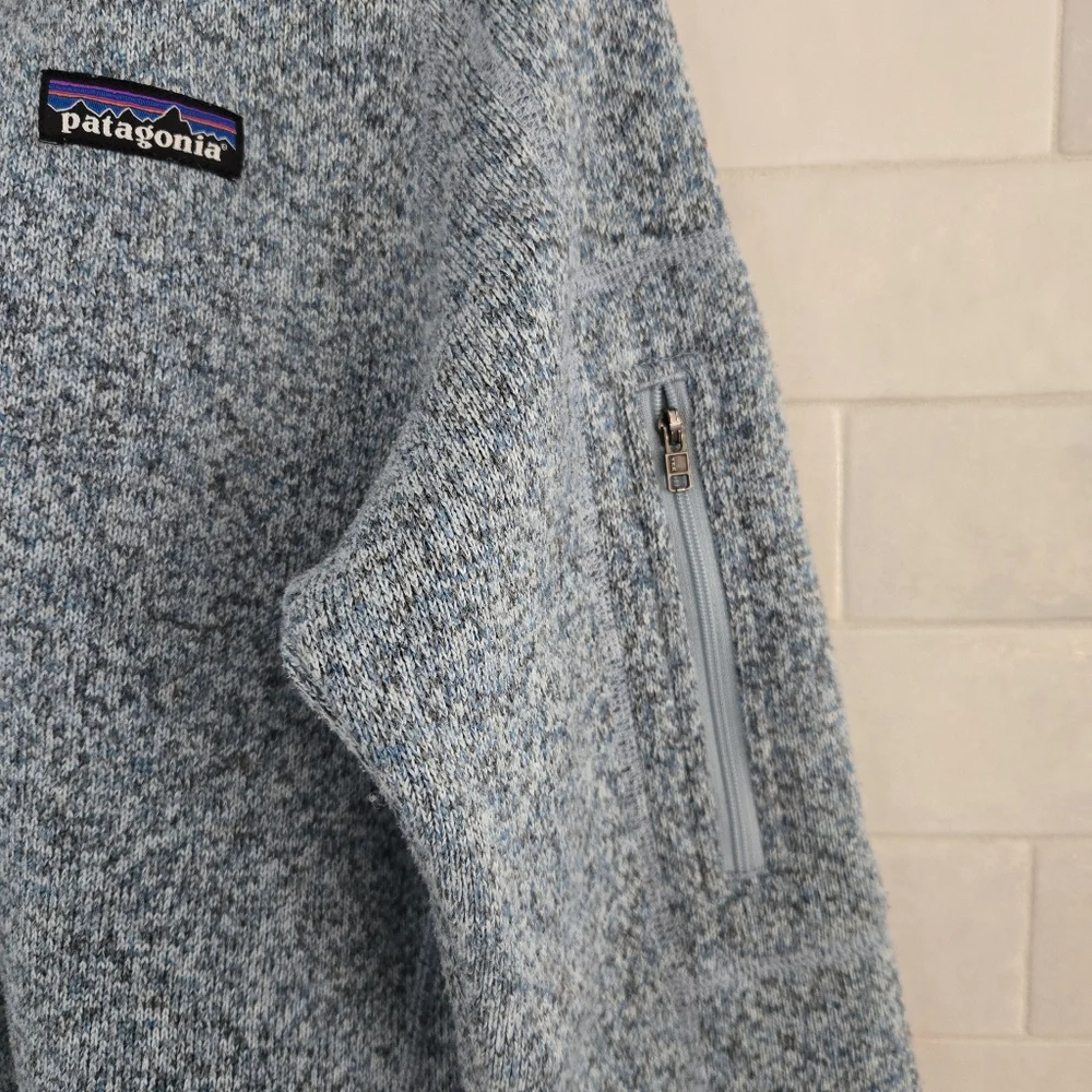 Patagonia Better Sweater 1/4-Zip Pullover Sweatshirt Heathered Hawthorne Blue M - Picture 4 of 7